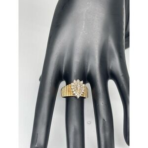 Vintage 14k‎ Gold, Diamond Cluster Estate Wedding Cocktail Style Ring